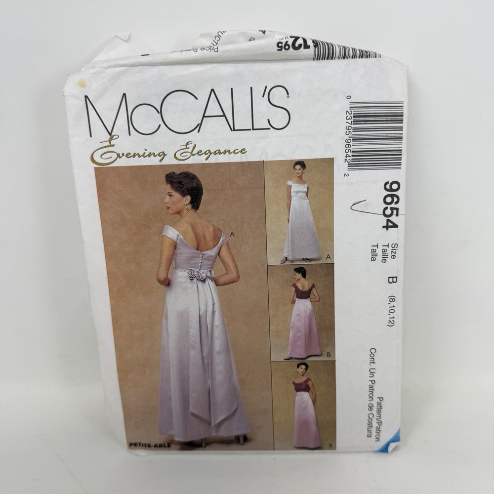 McCall's 9654 Misses Formal Evening‎ Dresses Gowns Sewing Pattern Uncut 8-12